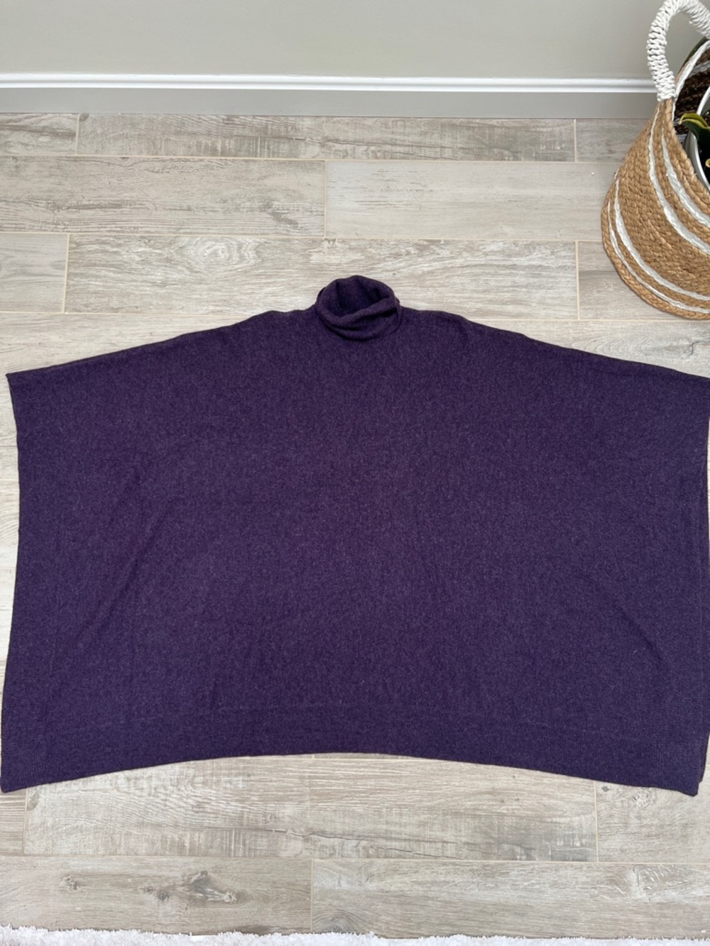 Ralph Lauren Purple Turtleneck Poncho Sweater